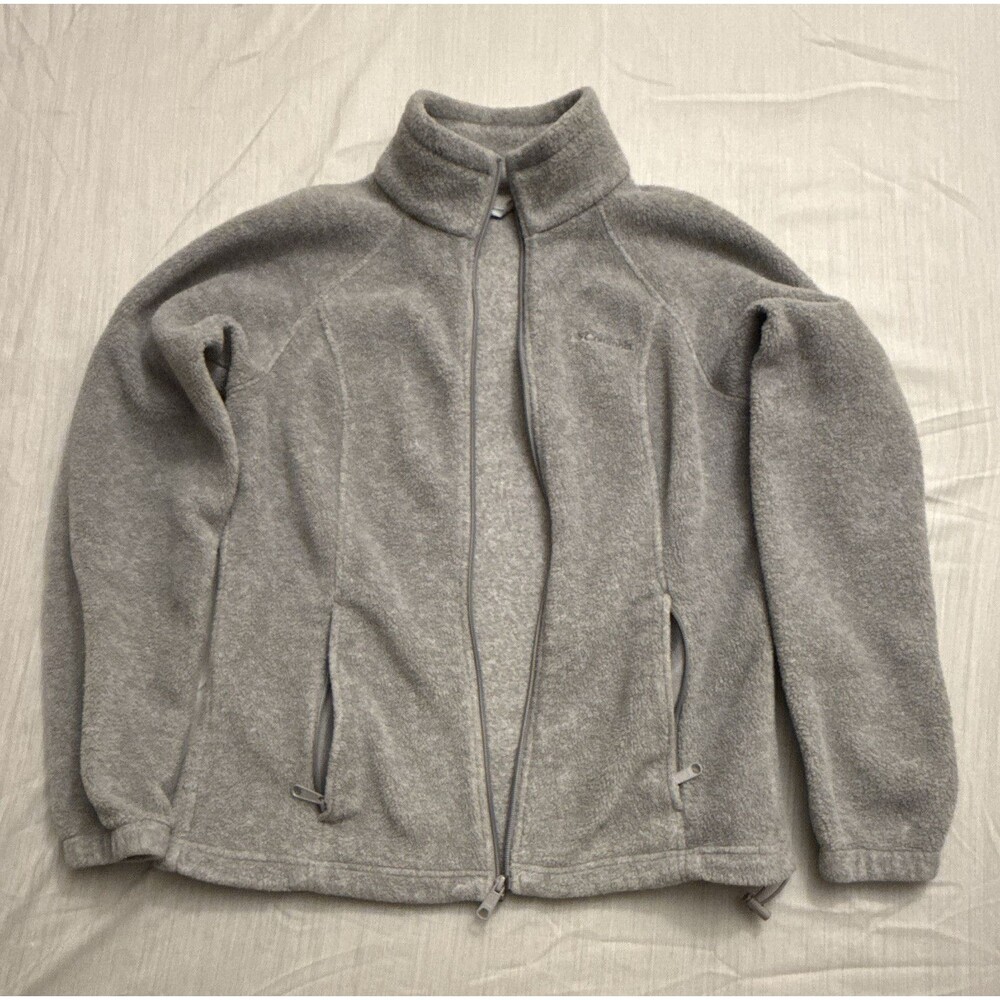 Columbia Outdoor Fleece Women's Gray Full Zip Jacket w/ Pockets Size M